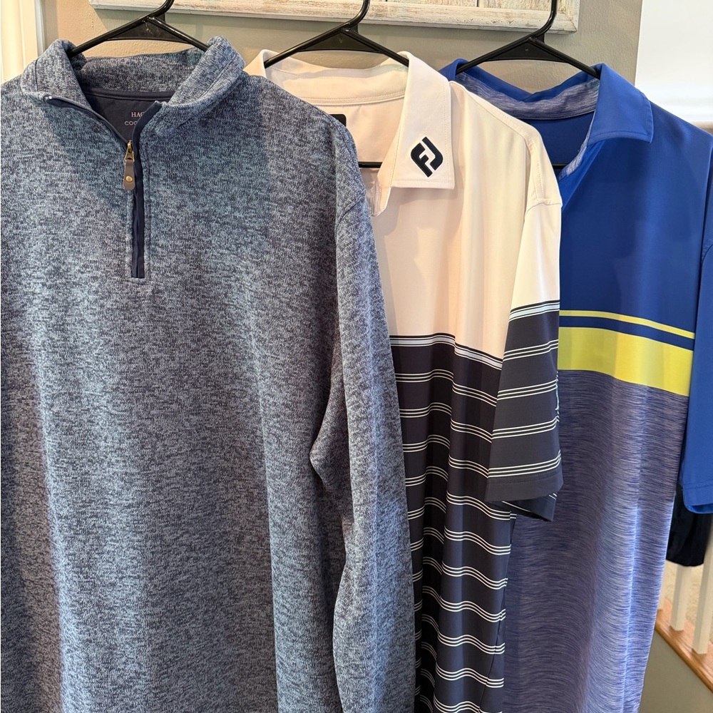 Men's Heather Navy Quarter-Zip Sweater